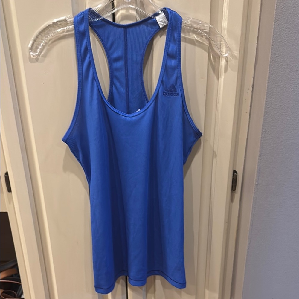 Adidas Blue Racerback Sleeveless Tank Top
